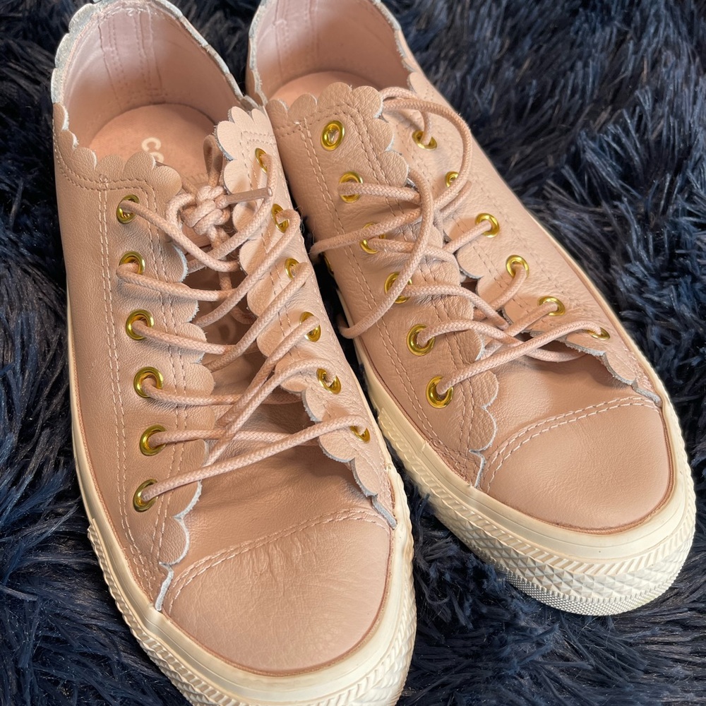 Converse scalloped women pink shoes